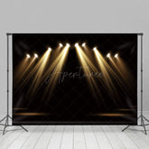 Aperturee - Aperturee Black Gold Spotlight Stage Backdrop For Photo Booth